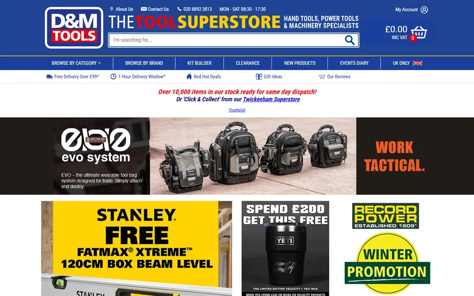 D&M Tools website