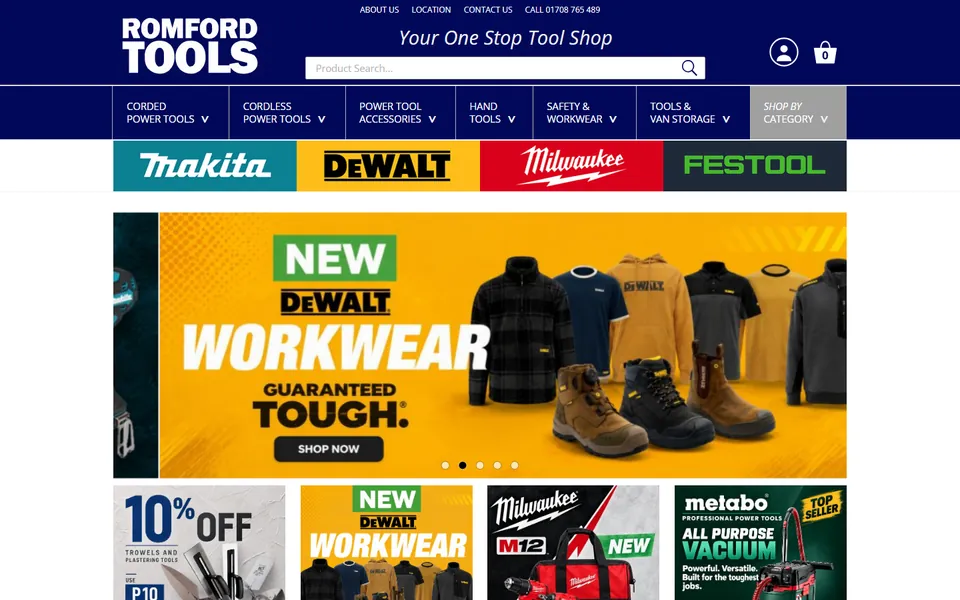 Romford Tools website