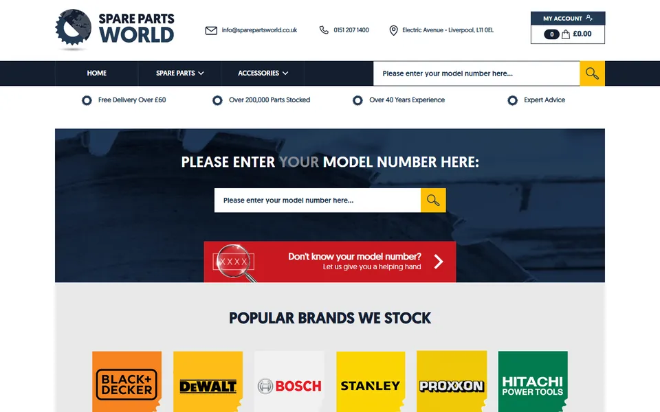 Spare Parts World website