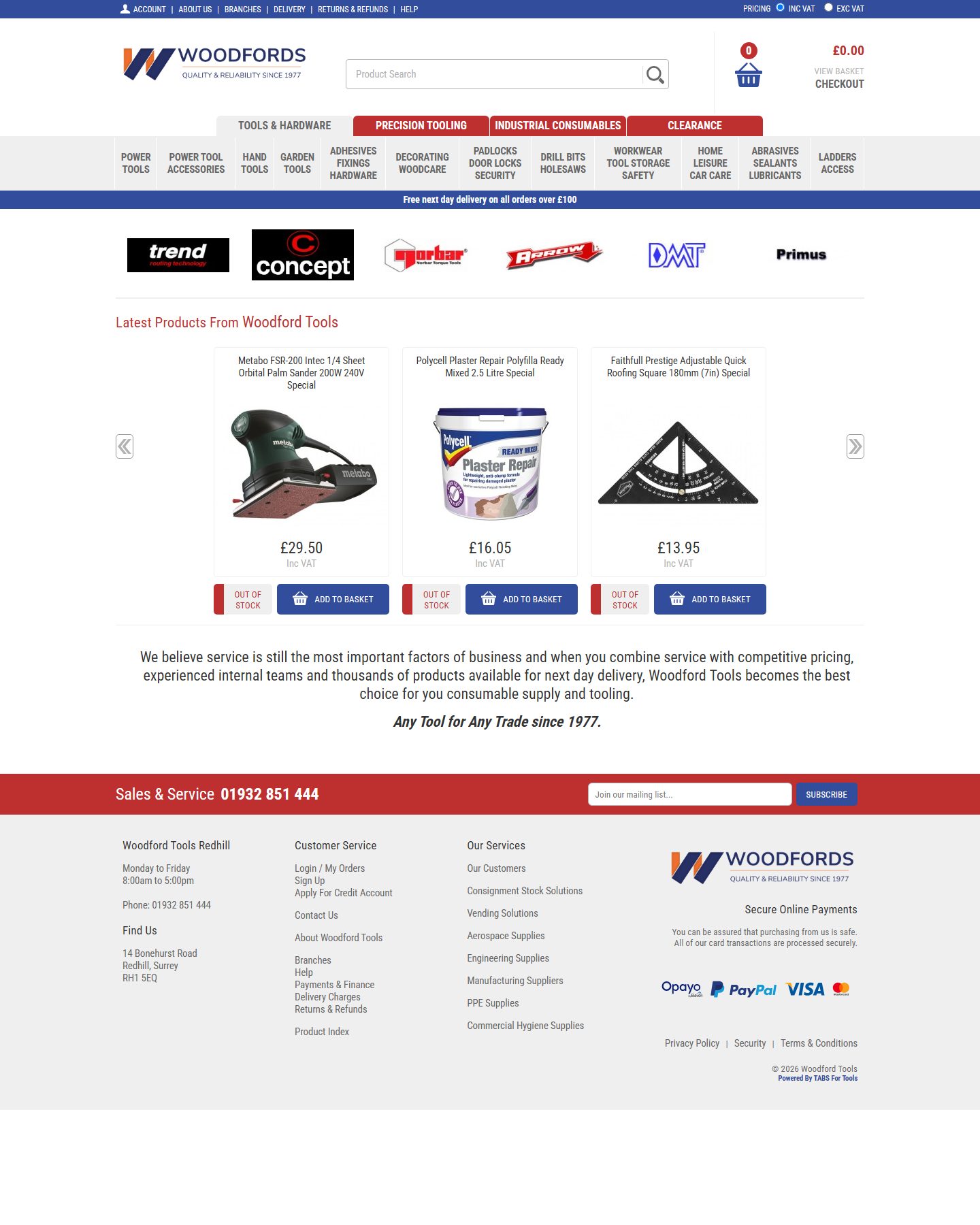 Woodford Tools website